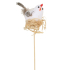 Hühnchen mit Federn im Nest Stecker 6 cm + Spieß 1 Stück weiß