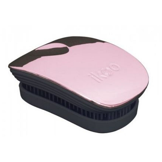 Ikoo Pocket Metallic Pocket Haarbürste nach chinesischer Medizin Rose Black metallic hellrosa-schwarz