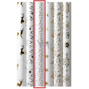 Zöwie Geschenkpapier 70 x 150 cm Christmas Luxury White Christmas mit Prägung weiß - silberne Punkte