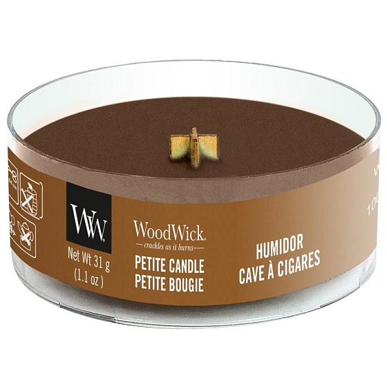 WoodWick Humidor - Duftkerze mit Zigarrenetui und kleinem Docht aus Holz 31 g