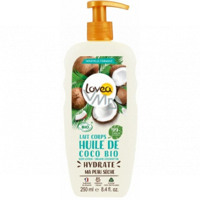 Lovea Bio Coconut Oil Feuchtigkeitsspendende Körperlotion für Spender für trockene Haut 250 ml
