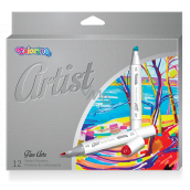 Colorino Artist Skizzenmarker doppelseitig, Pinsel- und Schneidspitze 12 satte Farben