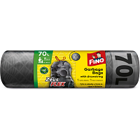 Fino Zeus Flex Müllsäcke, ziehbar, 35 µ, 55 × 85 cm, 70 l, 8 Stk.