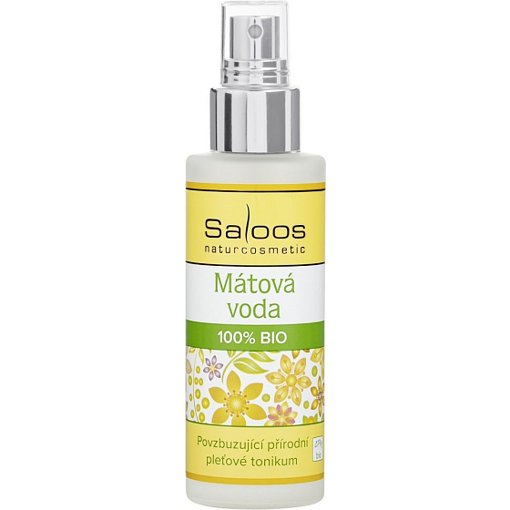 Saloos Pfefferminzwasser 100% Bio stimulierendes natürliches Hauttonikum für fettige und Mischhaut 100 ml