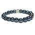 Lava blau überzogen mit königlichem Mantra Om, Armband elastischer Naturstein, Kugel 8 mm / 16-17 cm, geboren aus den vier Elementen