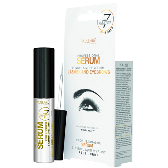 Vollaré Cosmetics Länger & Mehr Volumen Serum für Augenbrauen und Wimpern 9 ml