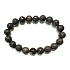 Opal schwarz Armband elastisch Naturstein, Kugel 9 - 9,8 mm / 16 - 17 cm, Glücksstein