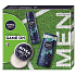 Nivea Men Feeling Game on Gesichts-, Körper- und Handcreme 150 ml + Nivea Men Ultra Charge Antitranspirant Spray 150 ml + Nivea Men Ultra Charge Duschgel 250 ml, Pflegeset für Männer
