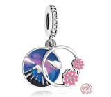 Charm Sterlingové stříbro 925 Japonsko - Fudži ve stínu sakury, přívěsek na náramek cestování