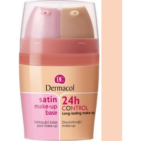 Dermacol Satin Make-up Base & 24h Control 2in1 Make-up Base und Make-up 02 2x15 ml