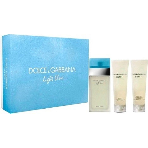 Dolce & Gabbana Light Blue EdT 50 ml Eau de Toilette + Körperlotion 50 ml + Duschgel 50 ml, Geschenkset