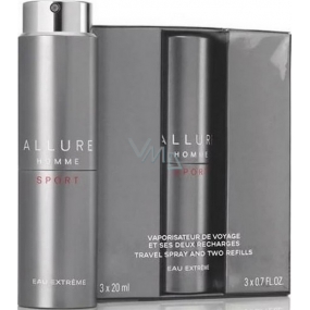 Chanel Allure Homme Sport Eau Extréme Eau de Parfum für Männer 2 x 20 ml + 1 x Spray 20 ml