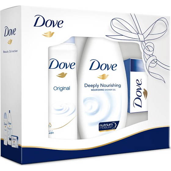 Dove Original Antitranspirant Deodorant Spray für Frauen 150 ml + Duschgel 250 ml + Toilettenseife 100 g, Kosmetikset