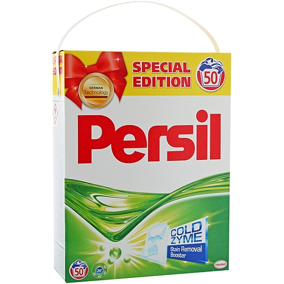 Persil ColdZyme Expert Waschpulver für weiße Wäschekiste mit 50 Dosen von 3,5 kg
