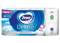 Zewa Deluxe Aqua Tube Delicate Care Toilettenpapier 150 Schnipsel 3lagig 8 Stück, spülbare Rolle