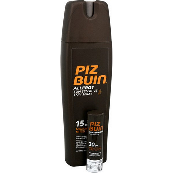 Piz Buin Allergy SPF15 Sonnenschutzspray 200 ml + SPF30 Lippenbalsam 4,9 g
