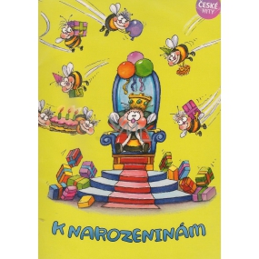 Albi Spielkarte im Umschlag Zum Geburtstag Biene Mája Karel Gott 14,8 x 21 cm