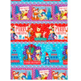 Ditipo Geschenkpapier 70 x 200 cm Weihnachten Disney Winnie the Pooh farbig