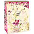 Ditipo Geschenk Kraftbeutel 27 x 12 x 37 cm beige, Blume, Vogel, Schmetterlinge