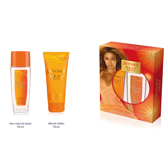 Beyoncé Heat Rush parfümiertes Deodorantglas für Frauen 75 ml + Körperlotion 75 ml, Kosmetikset
