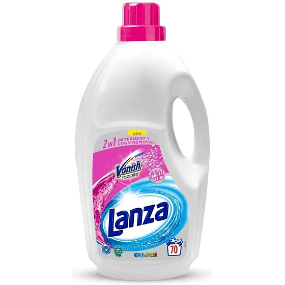 Lanza Vanish Colors 2in1 Power Gel Flüssigwaschmittel für farbige Wäsche zur Entfernung von Flecken 70 Dosen 4,62 l