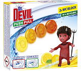 Dr. Devil WC Push Pull Gel Zitrone Frisch WC Block bez Košíku, 2 × 20 g