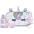 Baylis & Harding Beauticology Unicorn Duschcreme 60 ml + funkelnder Badeball 45 g + Lippenbalsam 5 g + Schulmäppchen, Kosmetikset für Kinder