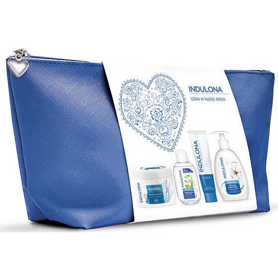 Indulona Original feuchtigkeitsspendende Körpercreme für alle Hauttypen 250 ml + Flüssigseifenspender 300 ml + Handcreme 85 ml, Kosmetikset