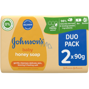 Johnsons Baby Honey Toilettenseife für Kinder 2 x 90 g, Duopack