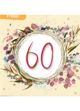 Nekupto Jubiläums-Karte 60 Jahre 150 x 150 mm Orange mit Blumen
