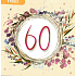 Nekupto Jubiläums-Karte 60 Jahre 150 x 150 mm Orange mit Blumen