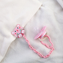 Baby Farlin Schnuller Clip Schnullerkette Maus Rosa für Babys ab 0 Monaten