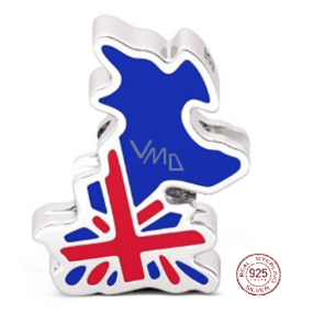 Charm Sterlingsilber 925 England Flagge - Karte, Perle für Reise-Armband Charm Sterlingsilber 925 England Flagge - Karte, Perle für Reise-Armband