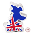 Charm Sterlingsilber 925 England Flagge - Karte, Perle für Reise-Armband