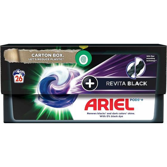 Ariel All in1 Pods Revitablack Gelkapseln für schwarze und dunkle Wäsche 26 Stück