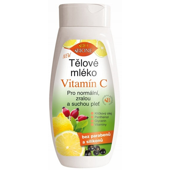 Bione Cosmetics Vitamin C Körperlotion für normale, reife und trockene Haut 400 ml