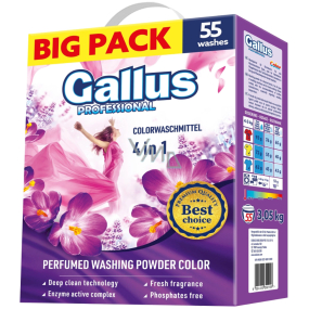 Gallus Color Box 4v1 prací prášek na barevné prádlo 55 dávek 3,05 kg Gallus Color Box 4v1 prací prášek na barevné prádlo 55 dávek 3,05 kg
