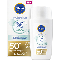 Nivea Sun Derma Skin Clear leichter Sonnenschutz für das Gesicht, OF 50+, 40 ml