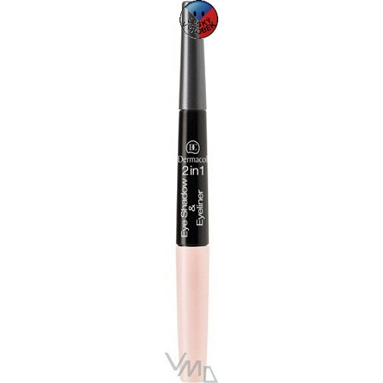 Dermacol Lidschatten & Lidschatten 2in1 und Lidstift 01 pink, grau 5 g