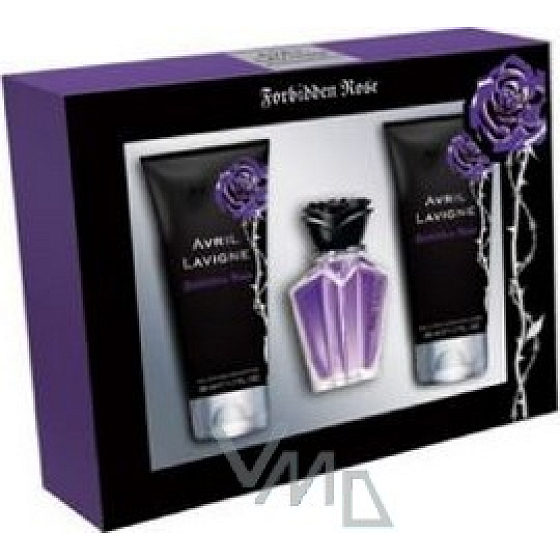 Avril Lavigne Forbidden Rose parfümiertes Wasser 15 ml + Duschgel 50 ml + Körperlotion 50 ml, Geschenkset