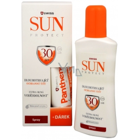 SunProtect Swiss SPF30 waterproof spray 250 ml + Premium Panthenol zur Regeneration gereizter Haut nach dem Sonnenbad 50 ml