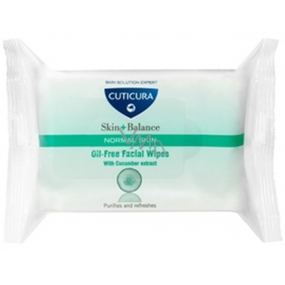 Cuticura Skin + Balance Zink- und Gurkenextrakte Reinigungstücher für normale Haut 25 Stück