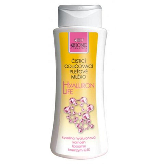 Bione Cosmetics Hyaluron Life mit Hyaluronsäure Reinigungsmilch für alle Hauttypen 255 ml