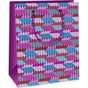 Ditipo Geschenk Papiertüte 11,4 x 6,4 x 14,6 cm rosa blau violett