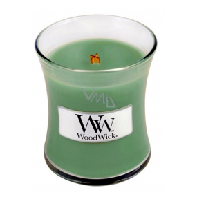 WoodWick White Willow Moss - Duftkerze Willow and Moss mit Holzdocht und Deckelglas klein 85 g