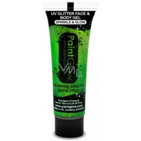 Diva & Nice Chunky Sparkle & Glow UV Glitter dekoratives Gel für Körper und Gesicht Mintgrün - grün 10 ml