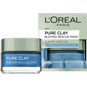 Loreal Pure Clay Makel Rettungsmaske Gesichtsmaske gegen Mitesser 50 ml