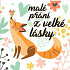Nekupto Grußkarte zum Valentinstag Kleine Grußkarte von einem großen Liebesfuchs 100 x 100 mm 3433 XI