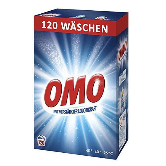 Omo Bright Weißwaschpulver, weiße Wäsche 120 Dosen 8,4 kg
