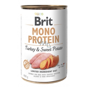 Brit Mono Protein Turkey mit Süßkartoffeln 100% reines Puteneiweiß komplettes Hundefutter 400 g